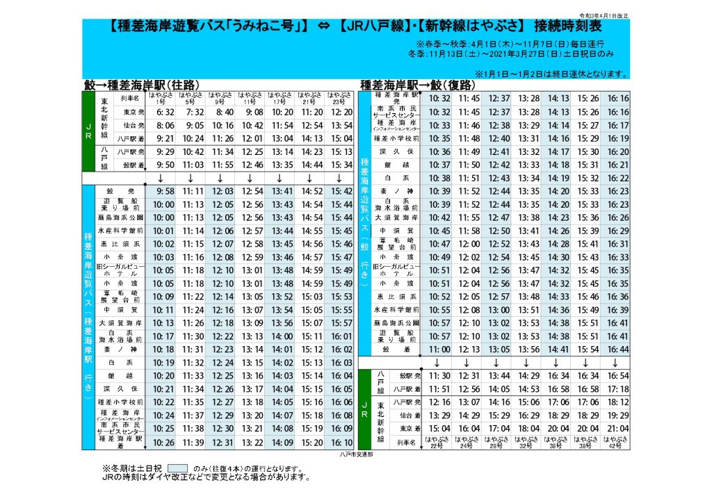 種差海岸遊覧バス うみねこ号 Visit Hachinohe Visitはちのへ観光物産サイト